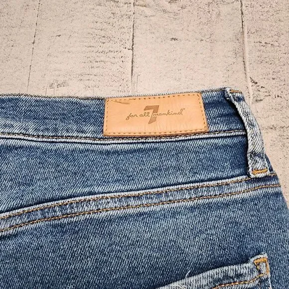 7 For All Mankind Ultra High Rise‎ Cropped Jo Jeans Luxe Vintage Blue Size 31